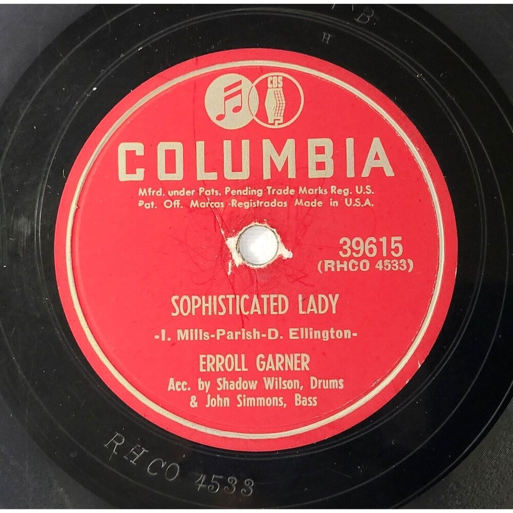 Erroll Garner 78 Sophisticated Lady / Fine And Dany on Columbia 39615 E- Jazz